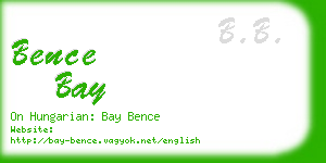 bence bay business card